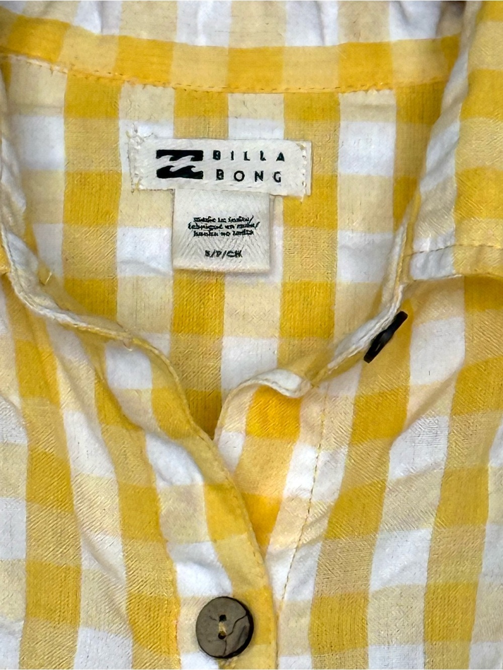 Billabong x Sun Chasers Oversized Button Up Gingham Checked Shirt - Picture 6 of 6